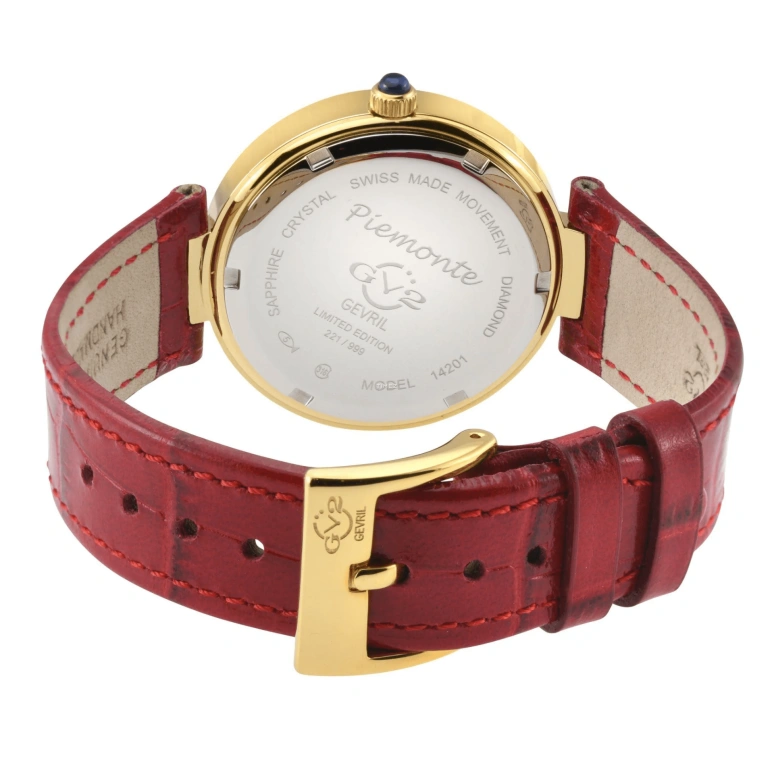 Gevril,Piemonte 36mm,36mm,Stainless Steel,White,Quartz,Sapphire,Round,14201,14201-2