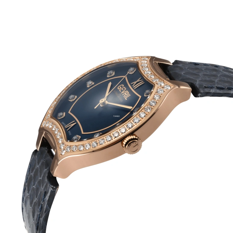 Gevril,Lugano 38mm,38mm,Stainless Steel,Blue,Quartz,Sapphire,Tonneau,11253