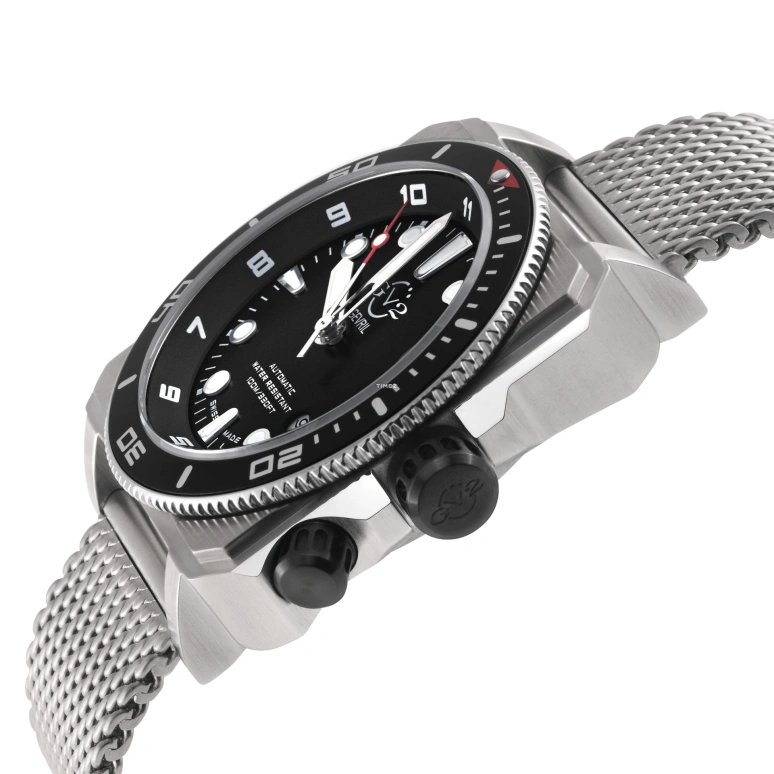 Gevril,XO Submarine 44mm,44mm,Stainless Steel,Black,Automatic,Day,Dule Time,4541B