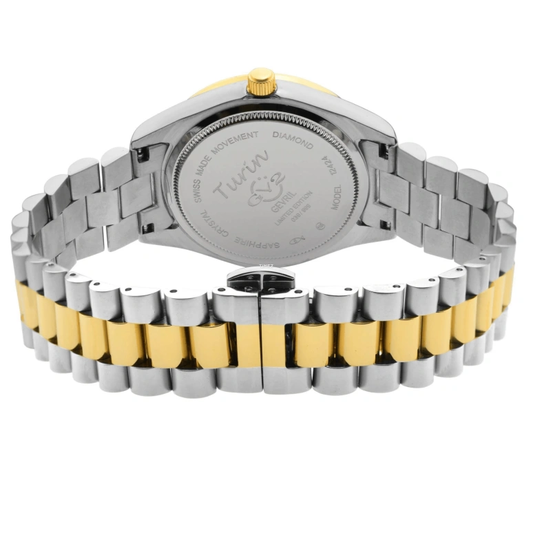 Gevril,Turin 36mm,36mm,Stainless Steel,White,Quartz,Day,Sapphire,12424B