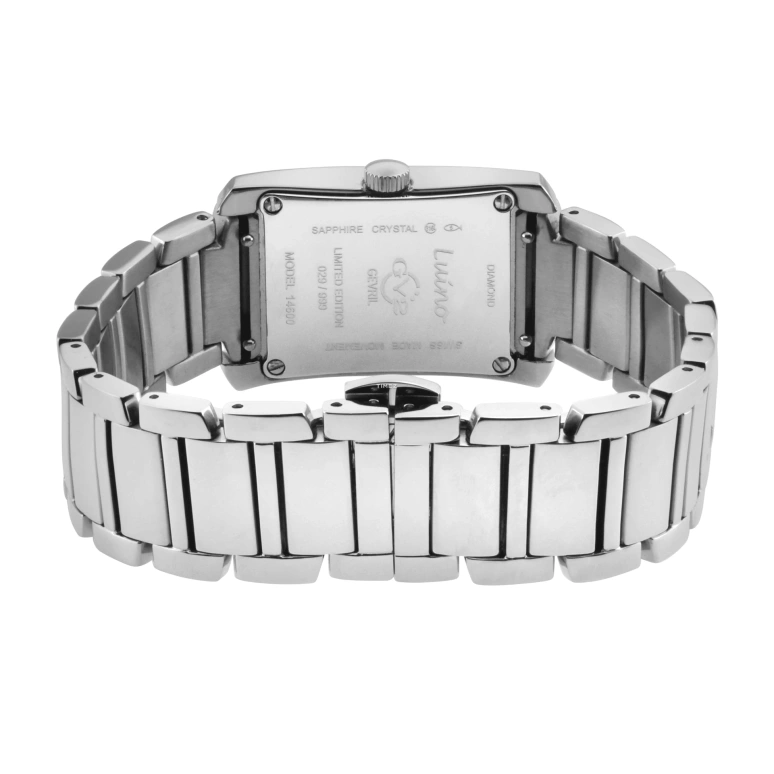 Gevril,Luino 29.50mm,29.50mm,Stainless Steel,White,Quartz,Sapphire,Rectangular,14600B