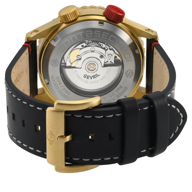Gevril,Contasecondi 43mm,43mm,Stainless Steel,Black,White,Automatic,Day,38hours,3510S