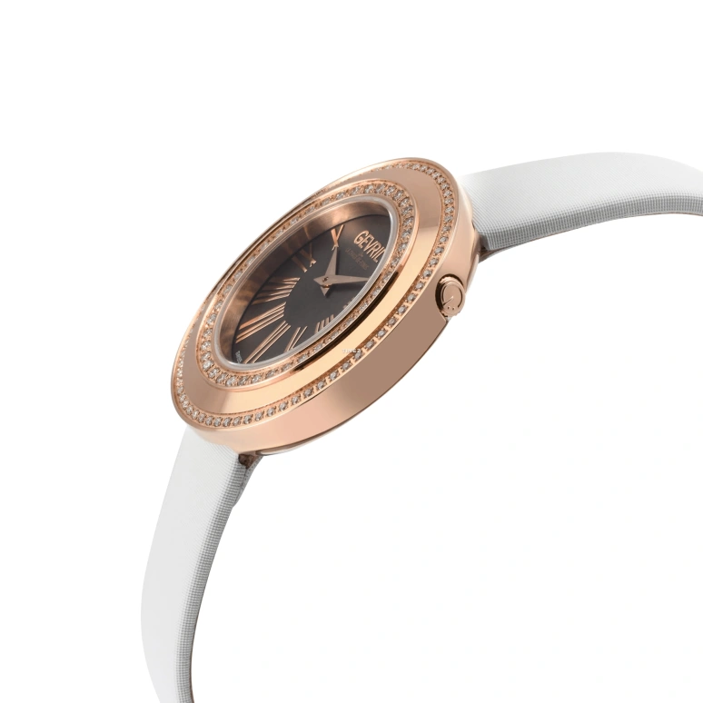 Gevril,Gandria 36mm,36mm,Stainless Steel,Copper Gray,Grey,Quartz,Sapphire,Round,12252,12252-1