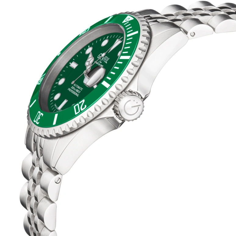 Gevril,Wall Street 43mm,43mm,Stainless Steel,Green,Automatic,Day,38hours,4859B
