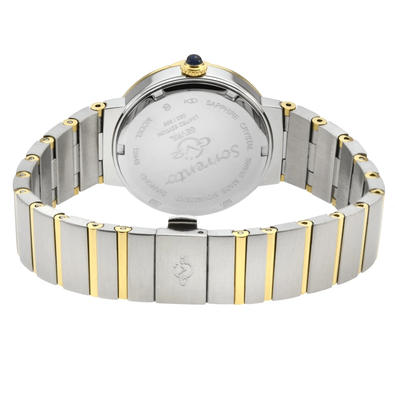 Gevril,Sorrento 33mm,33mm,Stainless Steel,Black,Quartz,Sapphire,Round,12440B