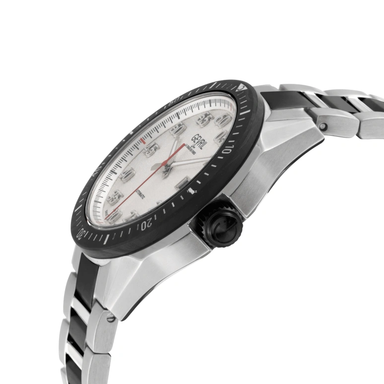 Gevril,Ascari 43mm,43mm,Stainless Steel,White,Automatic,Day,Sapphire,48302B