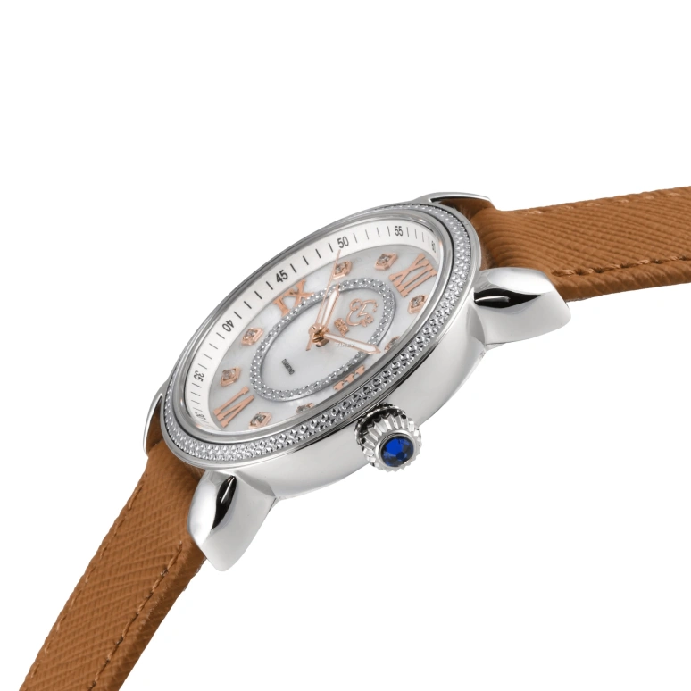 Gevril,Marsala 37mm,37mm,Stainless Steel,White,Quartz,Sapphire,Crystal Glass,Round,9860,9860-V2