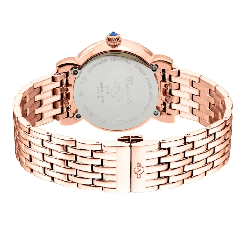 Gevril,Marsala 37mm,37mm,Stainless Steel,White,Quartz,Sapphire,Crystal Glass,Round,9863B