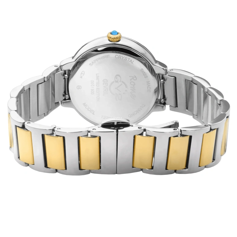 Gevril,Rome 36mm,36mm,Stainless Steel,White,Quartz,Sapphire,Round,12203B