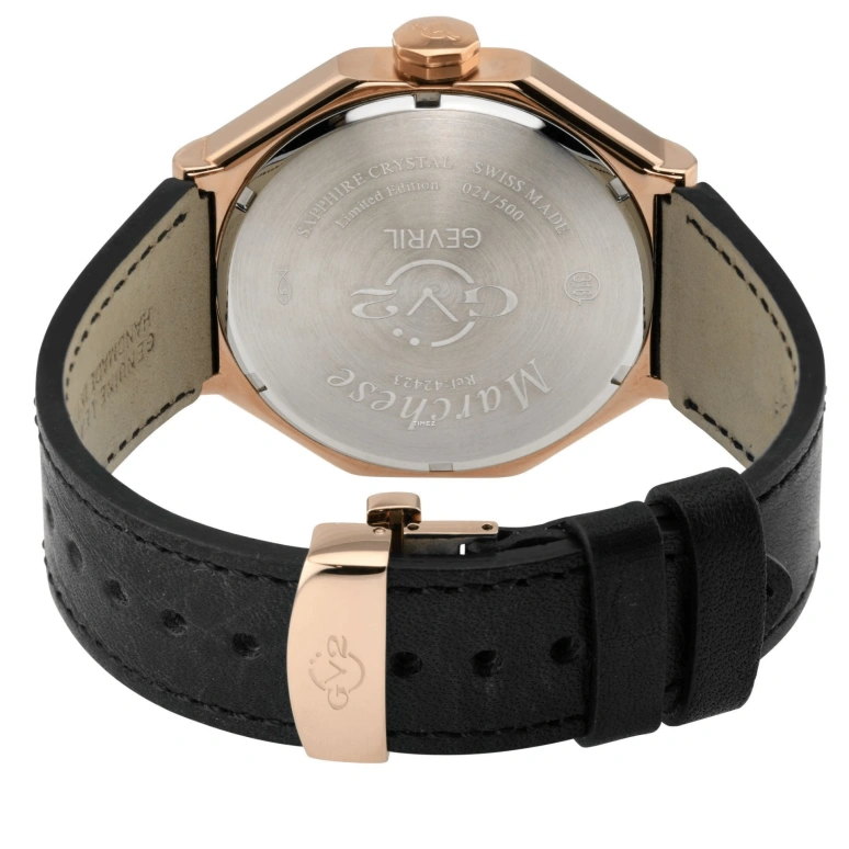 Gevril,Marchese 44mm,44mm,Stainless Steel,Grey,Quartz,Date,Day,Retrograde,42423