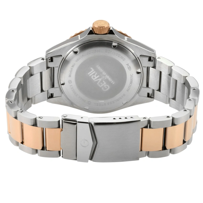 Gevril,Wall Street 43mm,43mm,Stainless Steel,Black,Automatic,Day,Dule Time,4957A