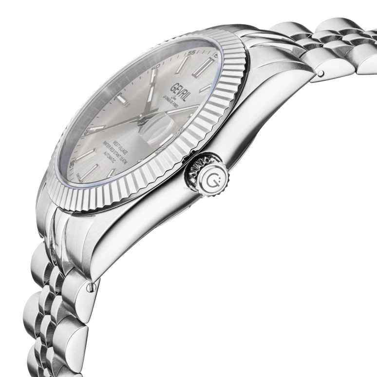 Gevril,West Village 40mm,40mm,Stainless Steel,Silver,Automatic,Day,38hours,48902