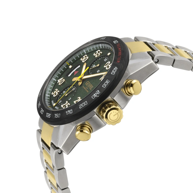 Gevril,Ascari 43mm,43mm,Stainless Steel,Green,Automatic,Chronograph,Day,48316B