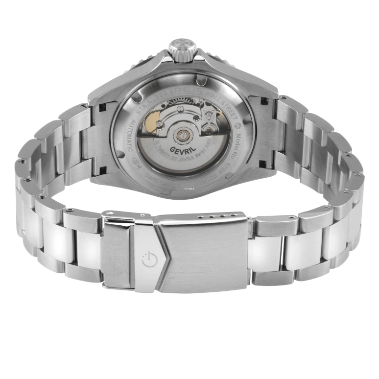 Gevril,Wall Street 39mm,39mm,Stainless Steel,Black,Automatic,Day,38hours,4769B
