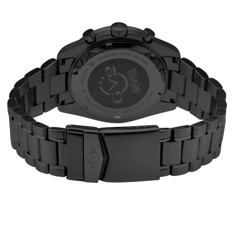 Gevril,Freccia 43mm,43mm,Stainless Steel,Grey,Quartz,Chronograph,Big Date,42902B