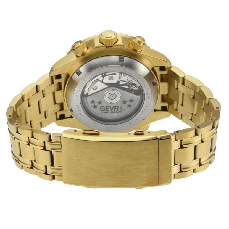 Gevril,Hudson Yards 43mm,43mm,Stainless Steel,Black,Automatic,Chronograph,Day,48811B