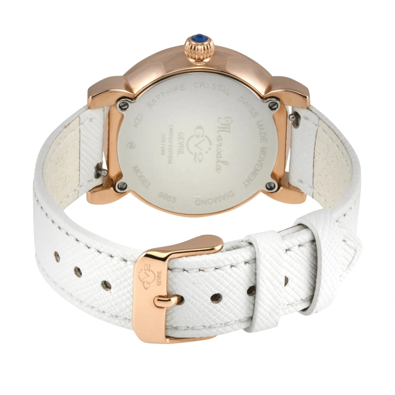 Gevril,Marsala 37mm,37mm,Stainless Steel,White,Quartz,Sapphire,Crystal Glass,Round,9863,9863-V1