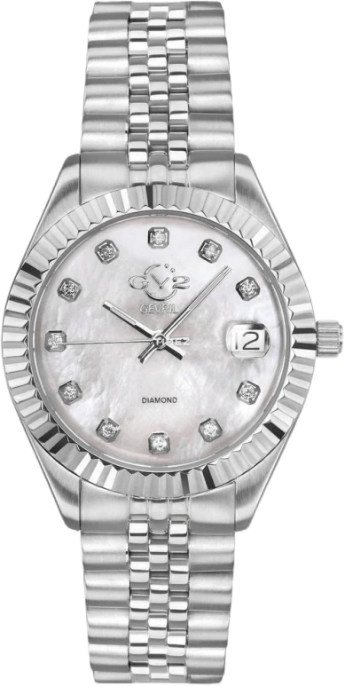 Gevril,Naples 34mm,34mm,Stainless Steel,White,Quartz,Day,Sapphire,12405