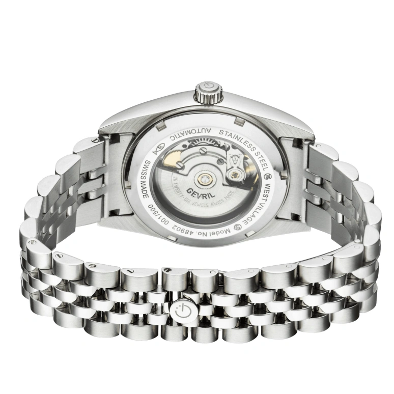 Gevril,West Village 40mm,40mm,Stainless Steel,Silver,Automatic,Day,38hours,48902
