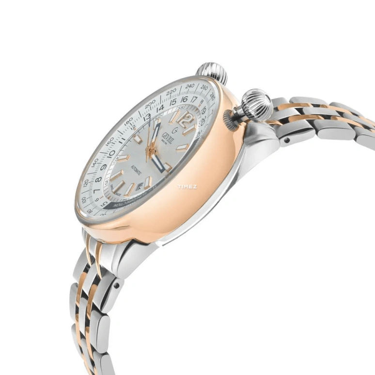 Gevril,Wallabout 44mm,44mm,Stainless Steel,White,Automatic,Day,Sapphire,48563