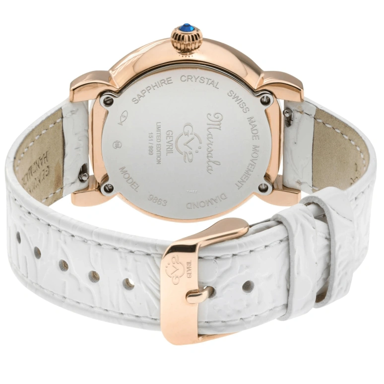 Gevril,Marsala 37mm,37mm,Stainless Steel,White,Quartz,Sapphire,Crystal Glass,Round,9863