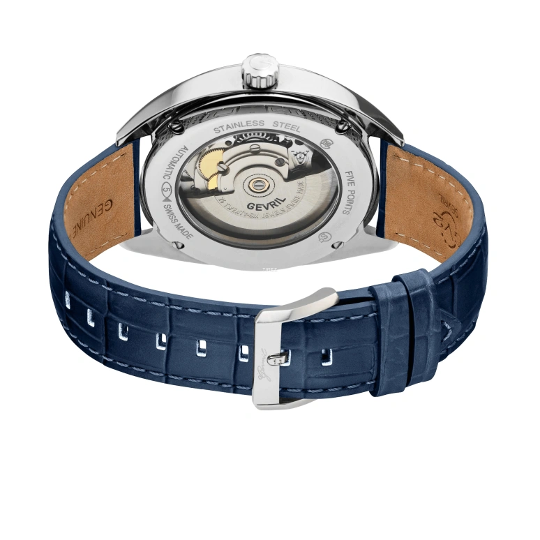 Gevril,Five Points 40mm,40mm,Stainless Steel,Blue,Automatic,Day,38hours,48701A