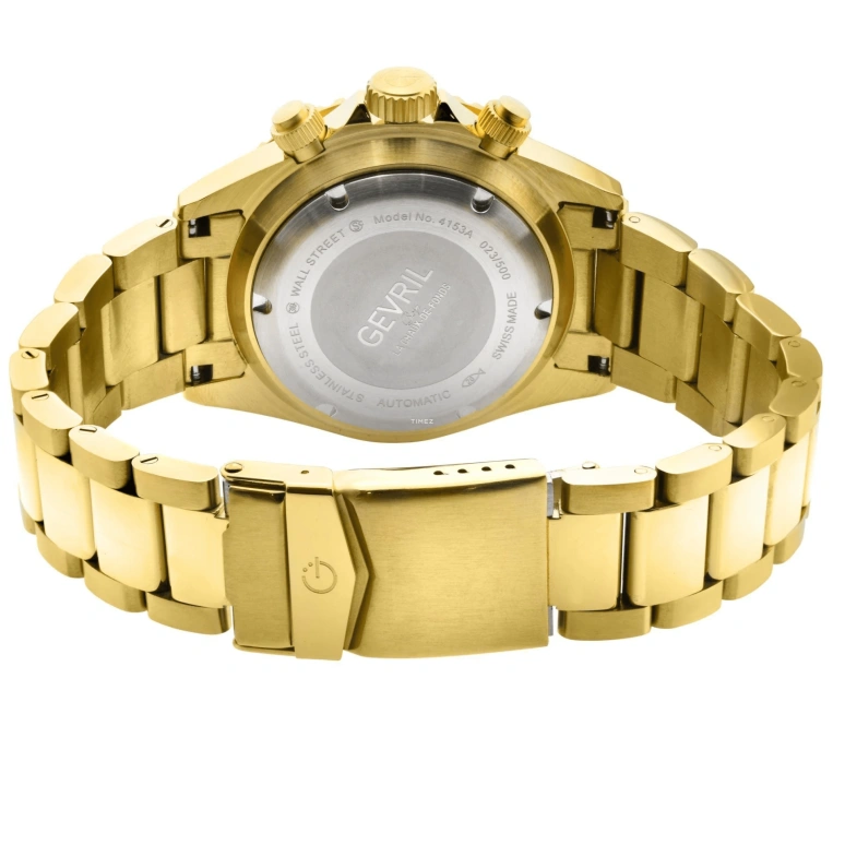 Gevril,Wall Street 44mm,44mm,Stainless Steel,Blue,Automatic,Chronograph,Day,4153A