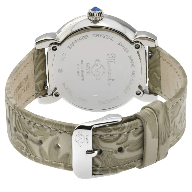 Gevril,Marsala 37mm,37mm,Stainless Steel,White,Quartz,Sapphire,Crystal Glass,Round,9860