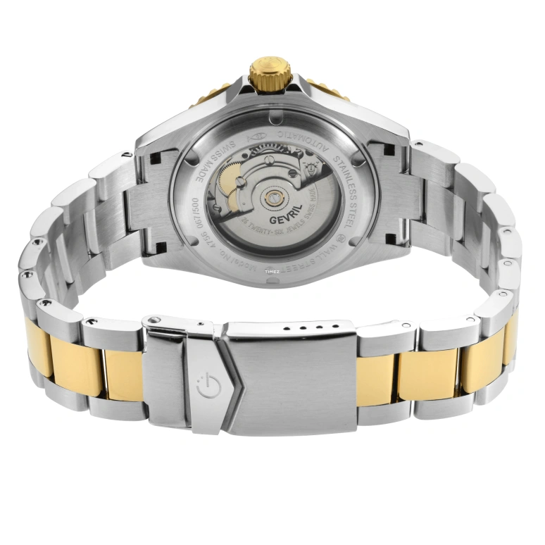 Gevril,Wall Street 39mm,39mm,Stainless Steel,Blue,Automatic,Day,38hours,4756B