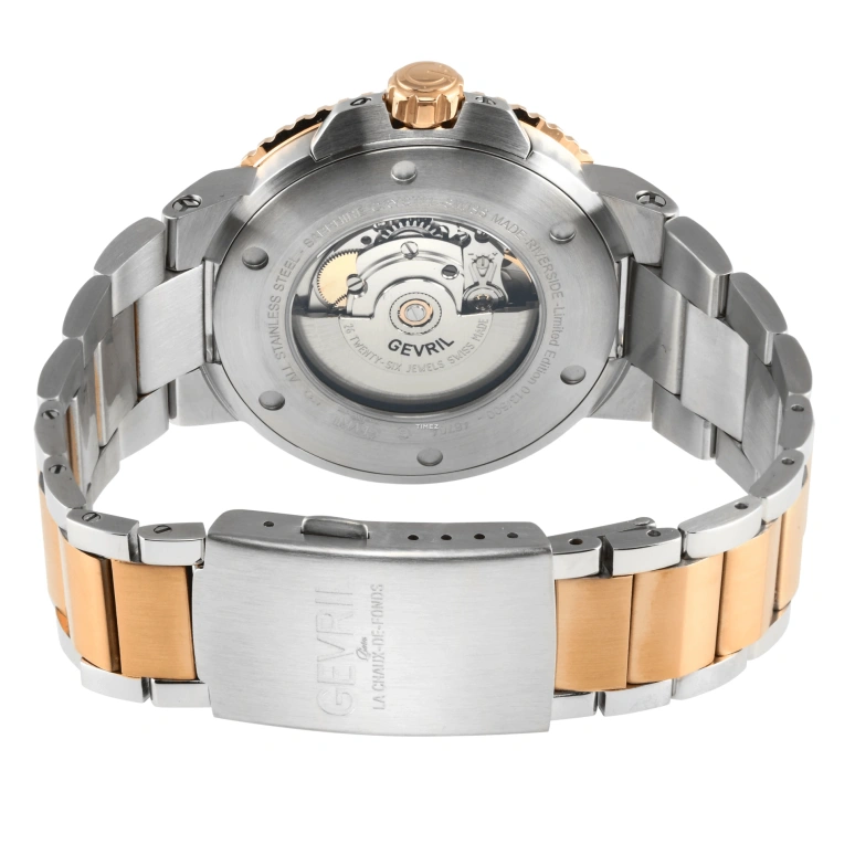 Gevril,Riverside 42mm,42mm,Stainless Steel,Brown,Automatic,Day,38hours,46704