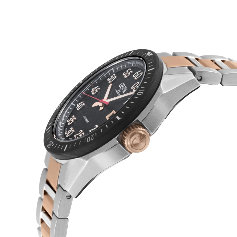 Gevril,Ascari 43mm,43mm,Stainless Steel,Black,Automatic,Day,Sapphire,49303BN