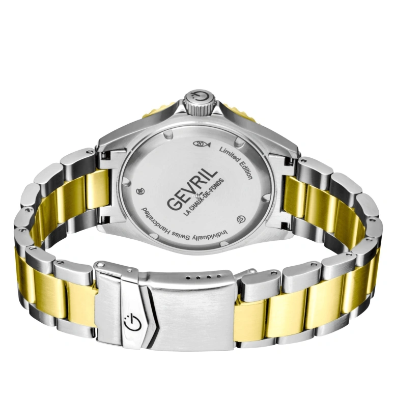 Gevril,Wall Street 43mm,43mm,Stainless Steel,Black,Automatic,Day,38hours,4855A