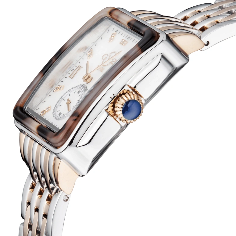 Gevril,Bari 37mm,37mm,Stainless Steel,White,Quartz,Sapphire,Crystal Glass,Rectangular,9248B