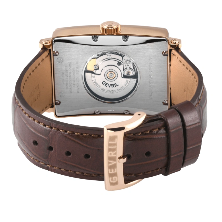 Gevril,Avenue of Americas 44mm,44mm,Stainless Steel,White,Automatic,Date,Day,15222