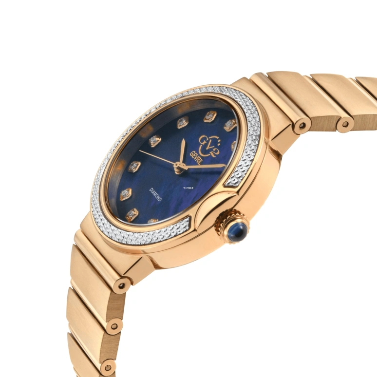 Gevril,Sorrento 33mm,33mm,Stainless Steel,Blue,Quartz,Sapphire,Round,12446B