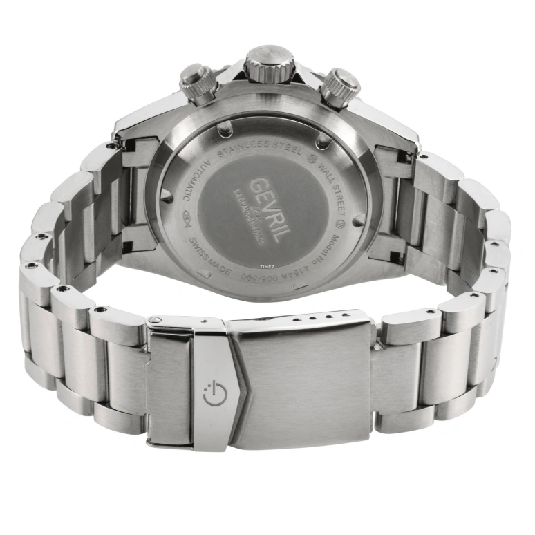 Gevril,Wall Street 44mm,44mm,Stainless Steel,Grey,Automatic,Chronograph,Day,4154A