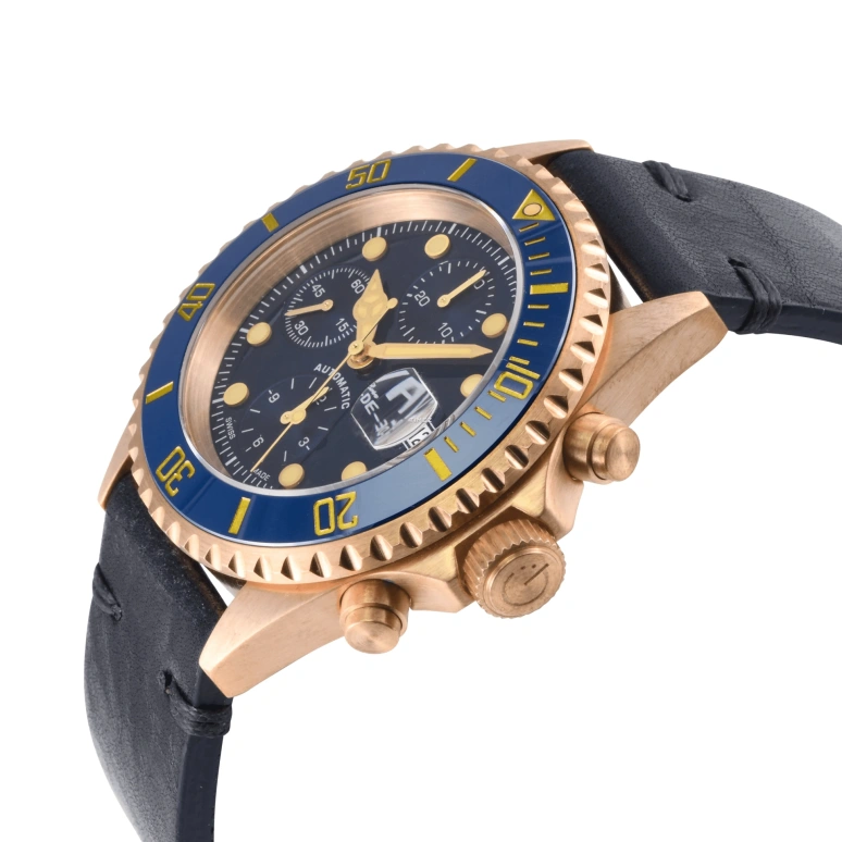 Gevril,Wall Street 44mm,44mm,Bronze,Blue,Automatic,Chronograph,Day,4160