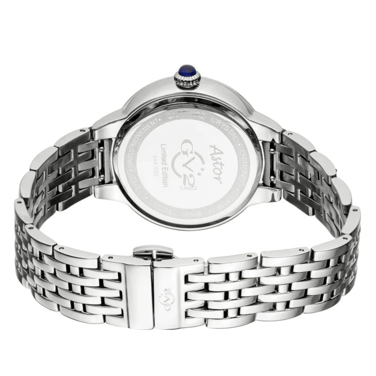 Gevril,Astor 40mm,40mm,Stainless Steel,Black,Quartz,Sapphire,Crystal Glass,Round,9110