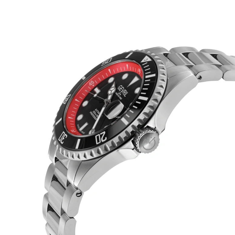 Gevril,Wall Street 43mm,43mm,Stainless Steel,Black,Automatic,Day,38hours,41853A