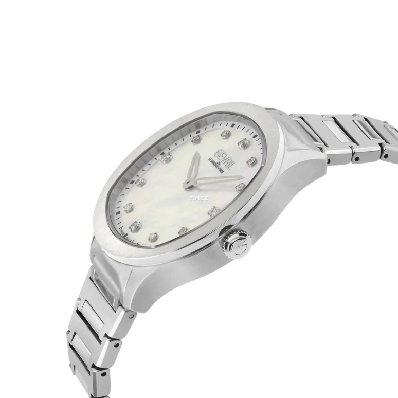 Gevril,Morcote 36mm,36mm,Stainless Steel,White,Quartz,Cushion,Silver,10041B