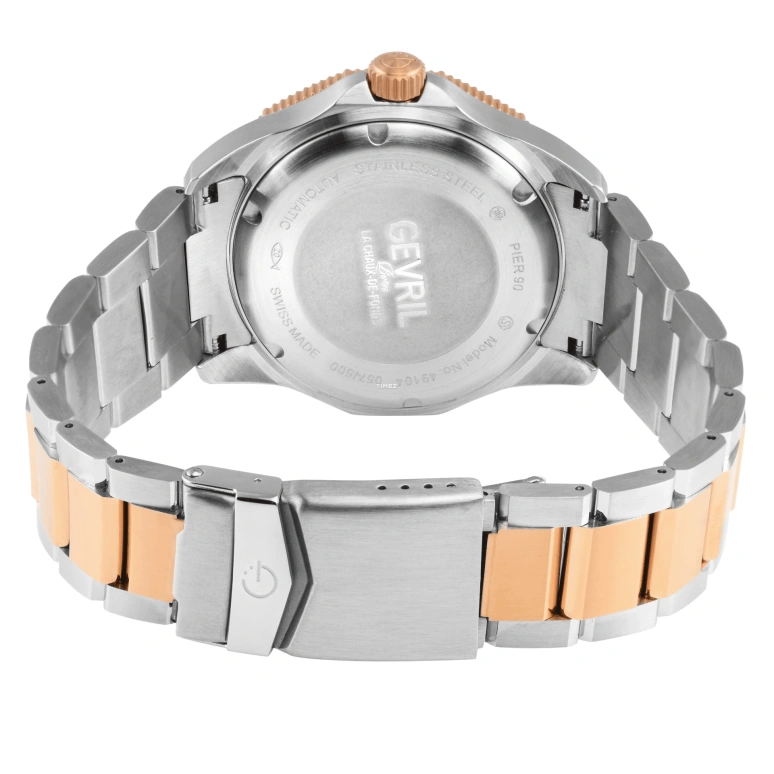 Gevril,Pier 90 42mm,42mm,Stainless Steel,Brown,Automatic,Day,38hours,49104
