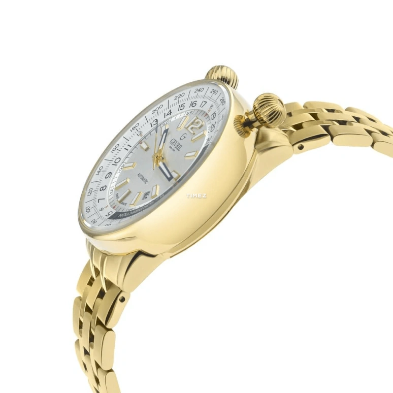 Gevril,Wallabout 44mm,44mm,Stainless Steel,White,Automatic,Day,Sapphire,48565