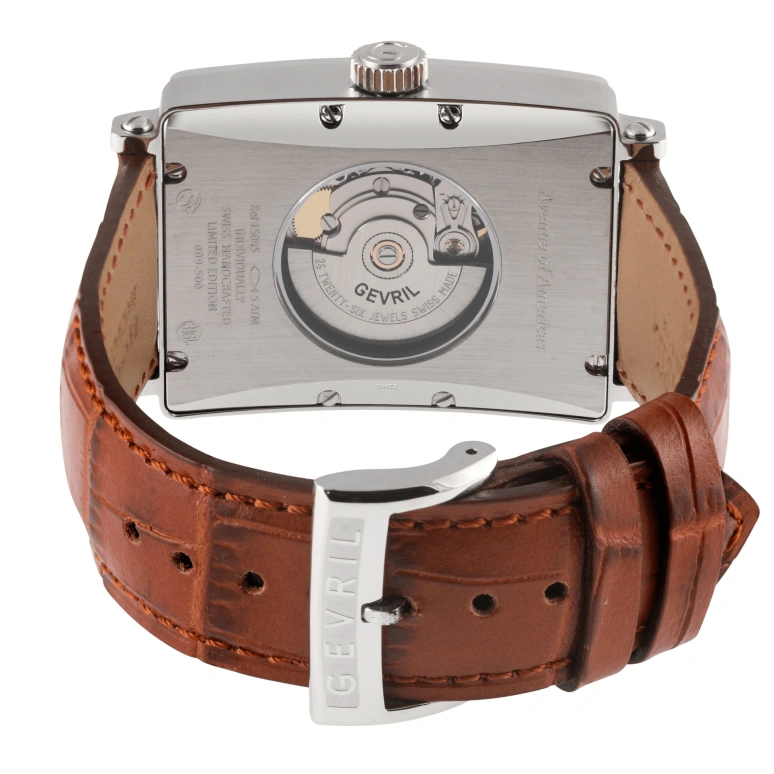 Gevril,Avenue of Americas 44mm,44mm,Stainless Steel,White,Automatic,Day,38hours,15005,15005-5