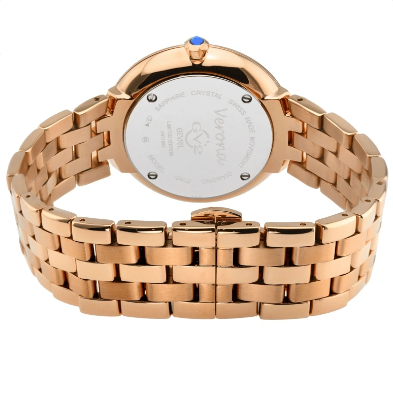 Gevril,Verona 37mm,37mm,Stainless Steel,White,Quartz,Day,Sapphire,12902B