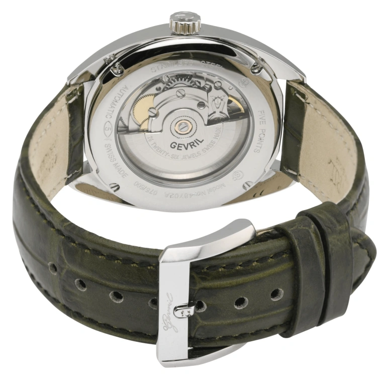 Gevril,Five Points 40mm,40mm,Stainless Steel,Silver,Automatic,Day,38hours,48702A