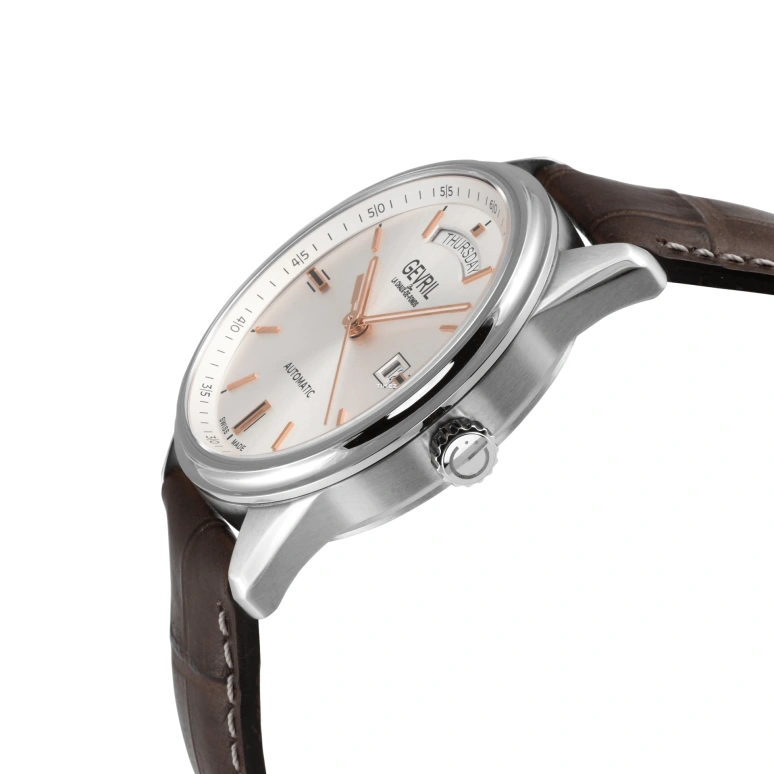 Gevril,Excelsior 42mm,42mm,Stainless Steel,Silver,Automatic,Date,Day,48201