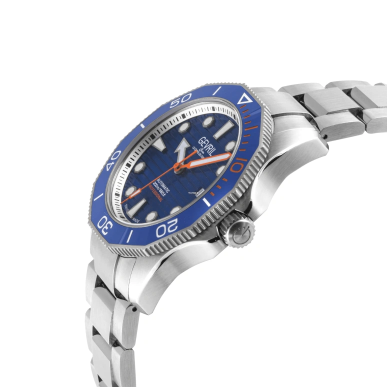 Gevril,Pier 90 42mm,42mm,Stainless Steel,Blue,Automatic,Day,38hours,49101