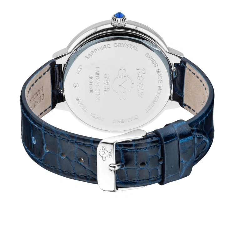 Gevril,Rome 36mm,36mm,Stainless Steel,Blue,Quartz,Sapphire,Round,12205