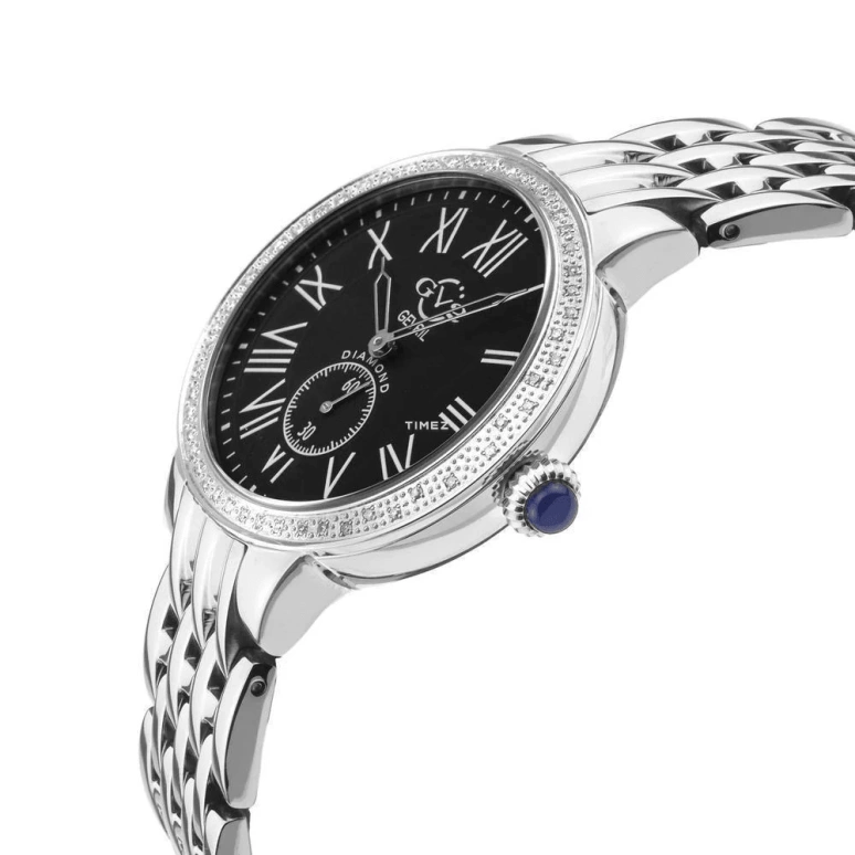 Gevril,Astor 40mm,40mm,Stainless Steel,Black,Quartz,Sapphire,Crystal Glass,Round,9110