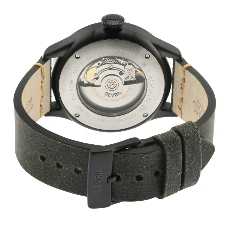 Gevril,Vaughn Pilot 44mm,44mm,Stainless Steel,Green,Automatic,Day,38hours,43506